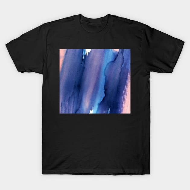 Blue and Purple Brush Strokes T-Shirt by MyAbstractInk